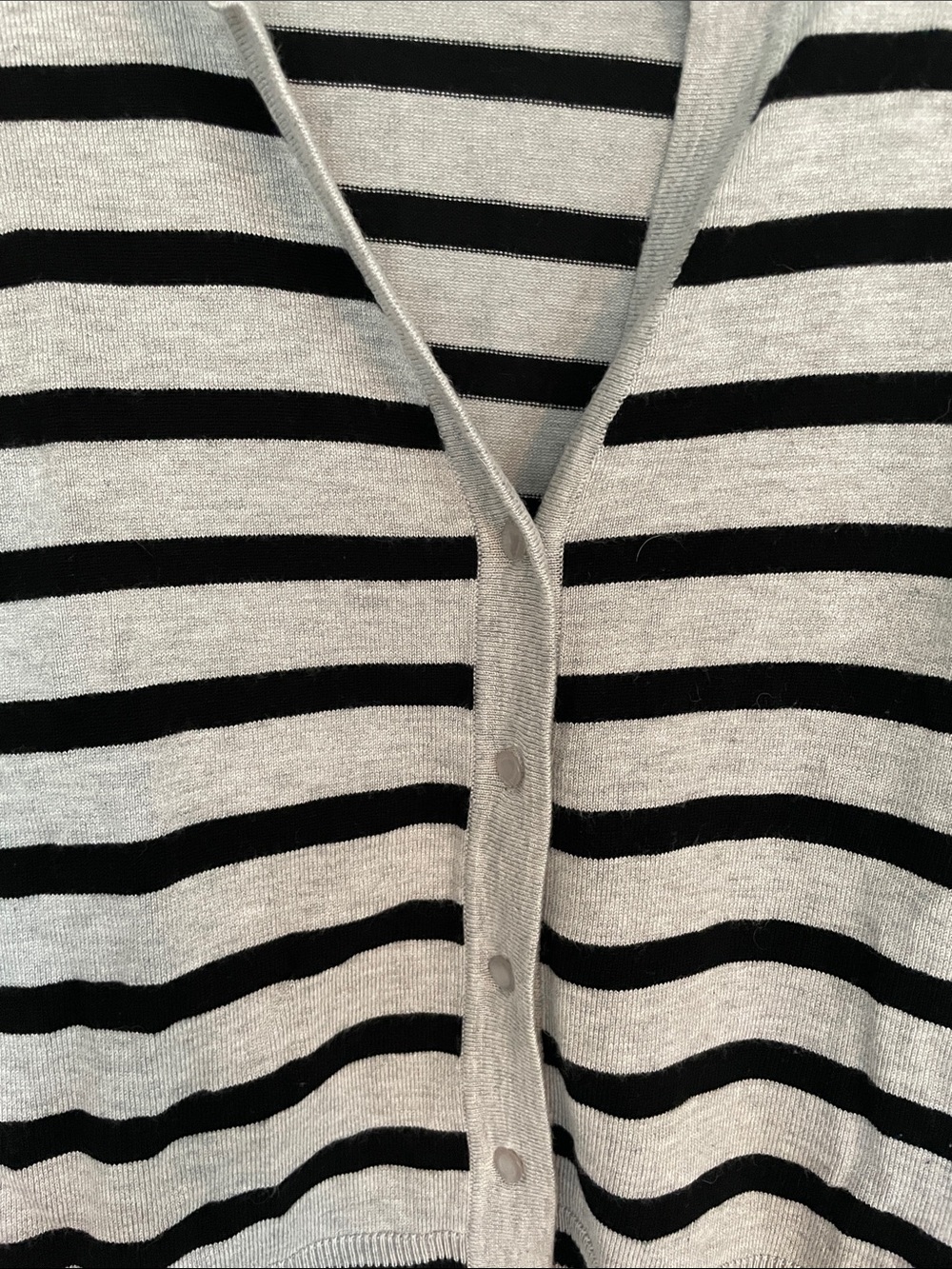 Red Striped Button-Front Cardigan - Light Gray & Black - Picture 6 of 10